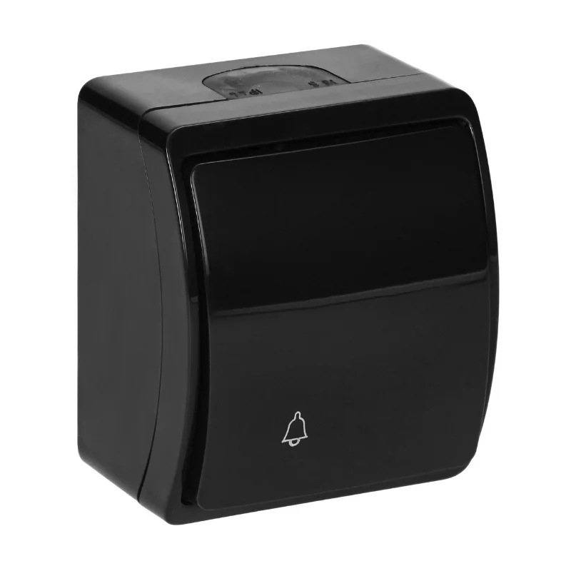 ORNO Push button symbol bell push Ohm 10A IP44 Black - ORNO Aquatic OR-OE-7104/B
