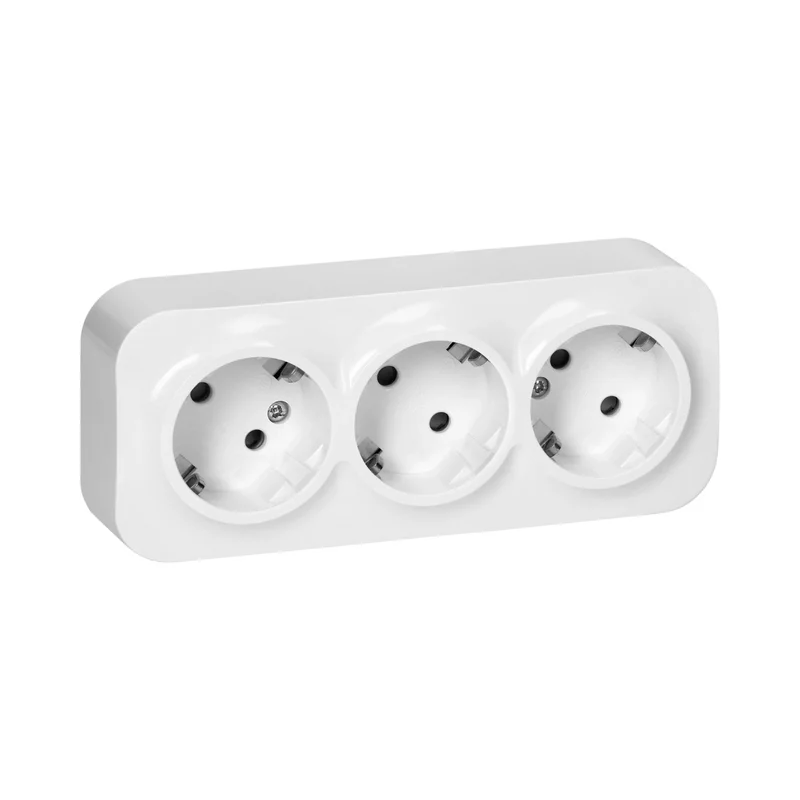 ORNO Schuko socket triple 3x 2P+E Ohm 16A White - Orno ToDoOrno OR-OE-7209(GS)/W