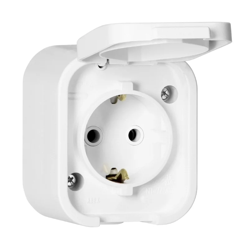 ORNO Schuko socket Ohm 2P+E 16A IP54 White - Orno Series B2 OR-OE-7805(GS)/W