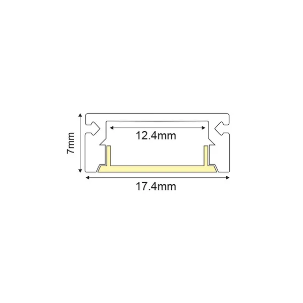 Mini P109U – ACA aluminium profile, 2 m, silver