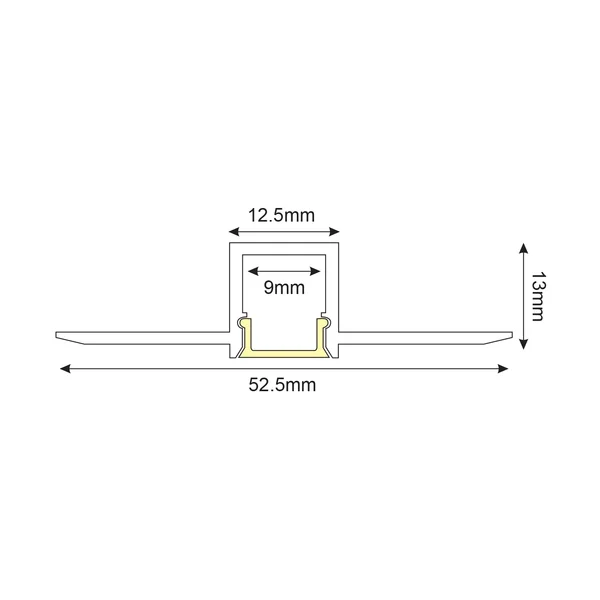 Trimless Profiles Jade P121U100M – ACA diffuser, 2 m, silver