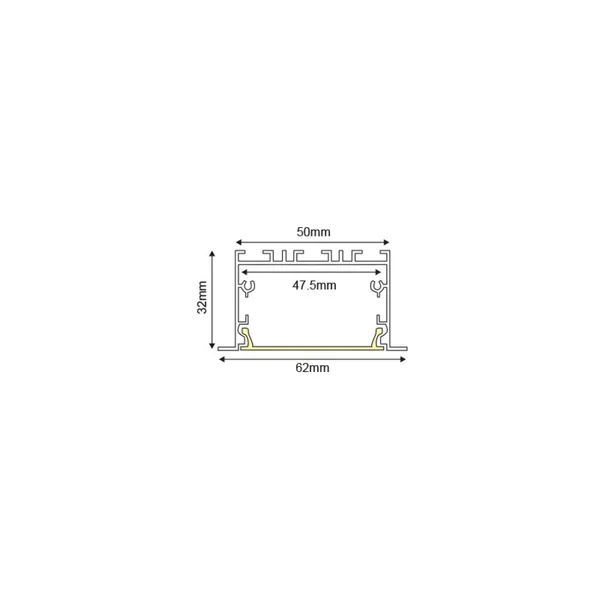 Recessed Profiles Wila P281U – ACA aluminium profile, 3 m, silver