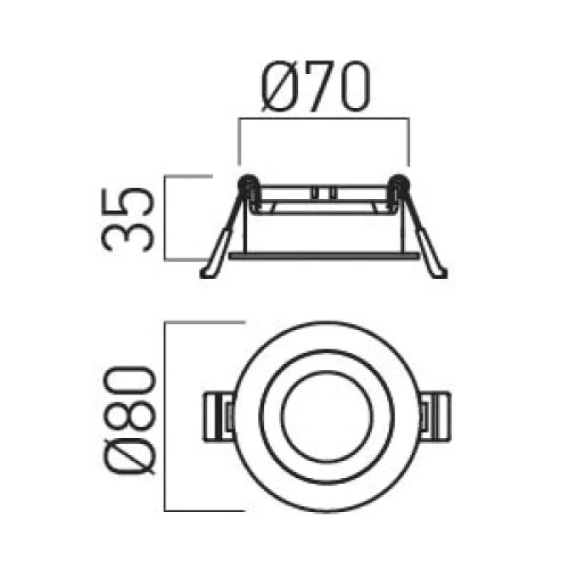 Xpoli PO01 – Arelux луна за вграждане в бял, 1X50W, IP20