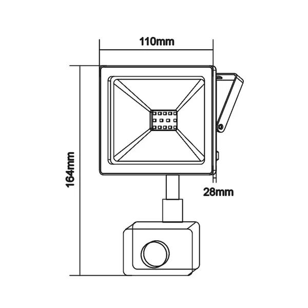 Spotlights Q Q2060S – ACA sensor, 20 W, 6000K, 230V AC, IP66, black