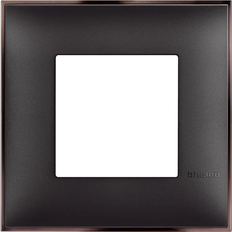 Frame 1x 2M Black with nickel /blister pack/ - bticino Classia R4802BH