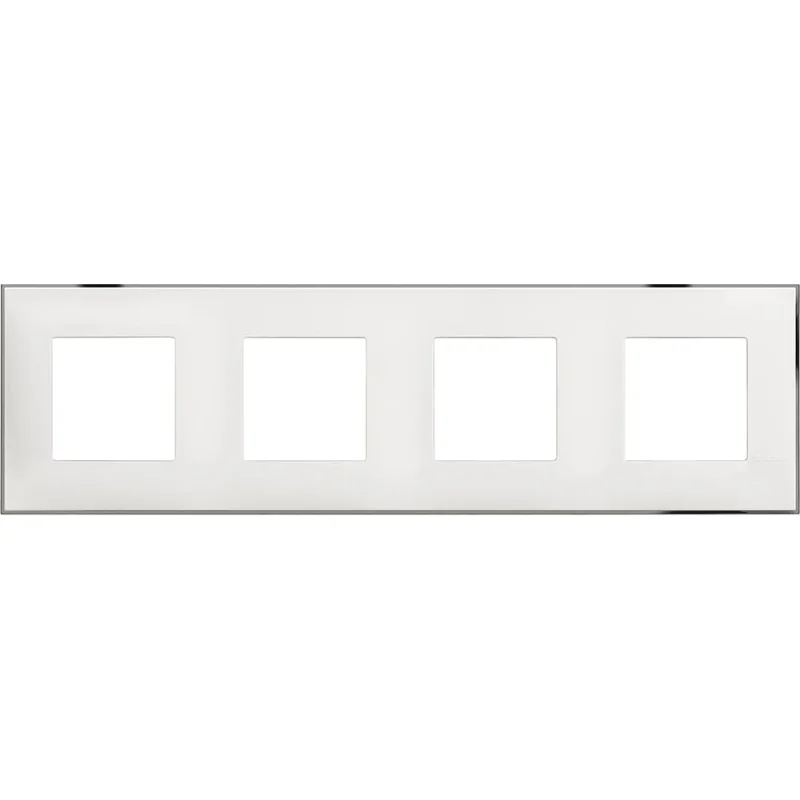 bticino Frame 4x 2M White with chrome /blister pack/ - bticino Classia R4802M4WR