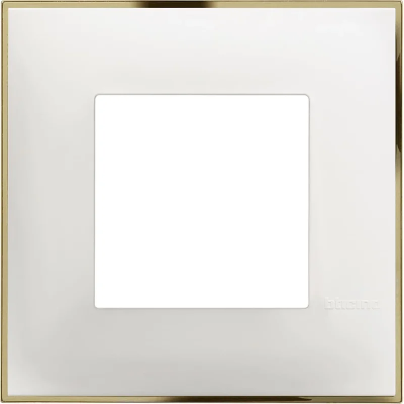 bticino Frame 1x 2M White with gold /blister pack/ - bticino Classia R4802WD
