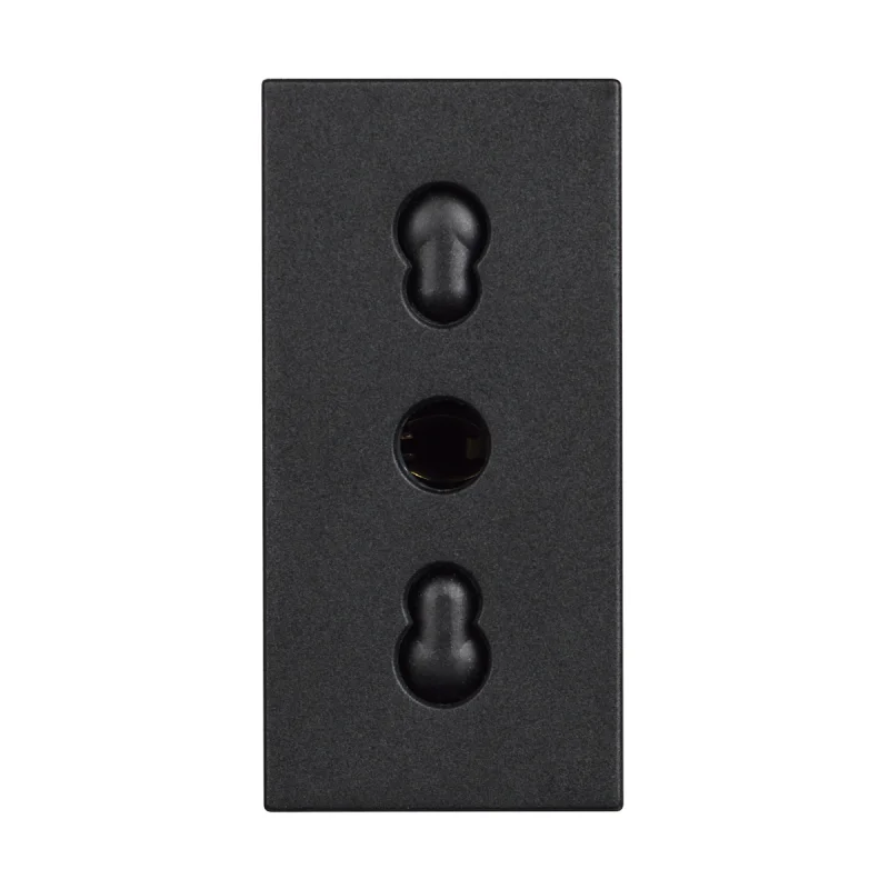 Socket Italian standard 1M Black /blister pack/ - bticino Classia RG4180