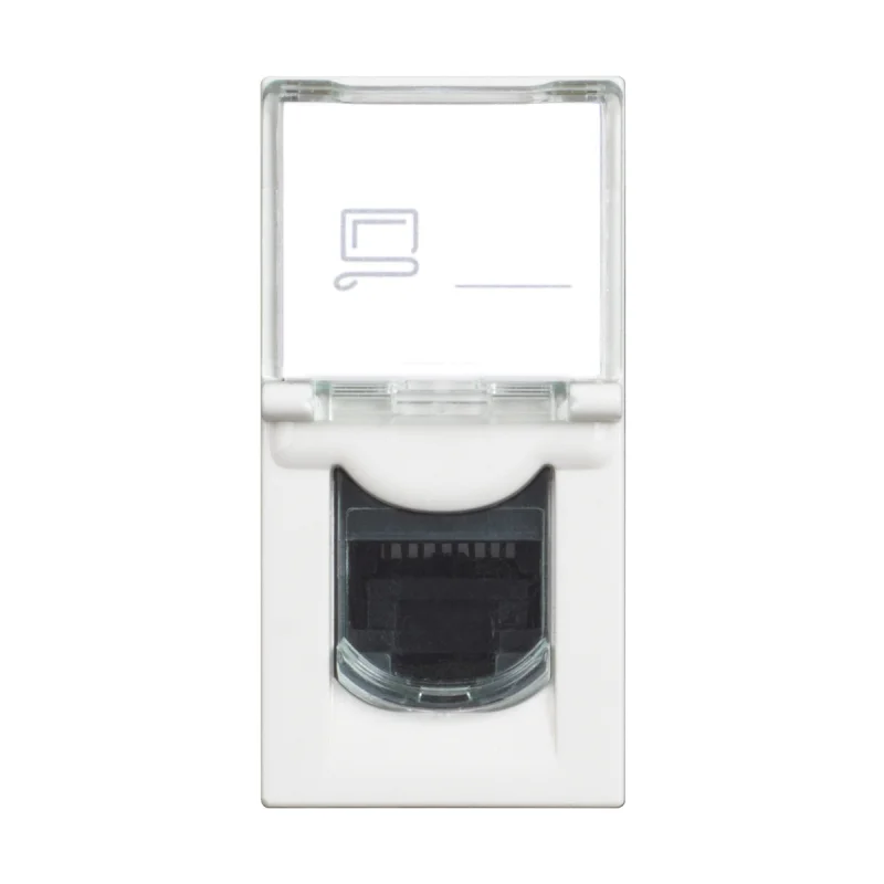 Outlet RJ45 STP cat.6A 1M White /blister pack/ - bticino Classia RW4279C6AS