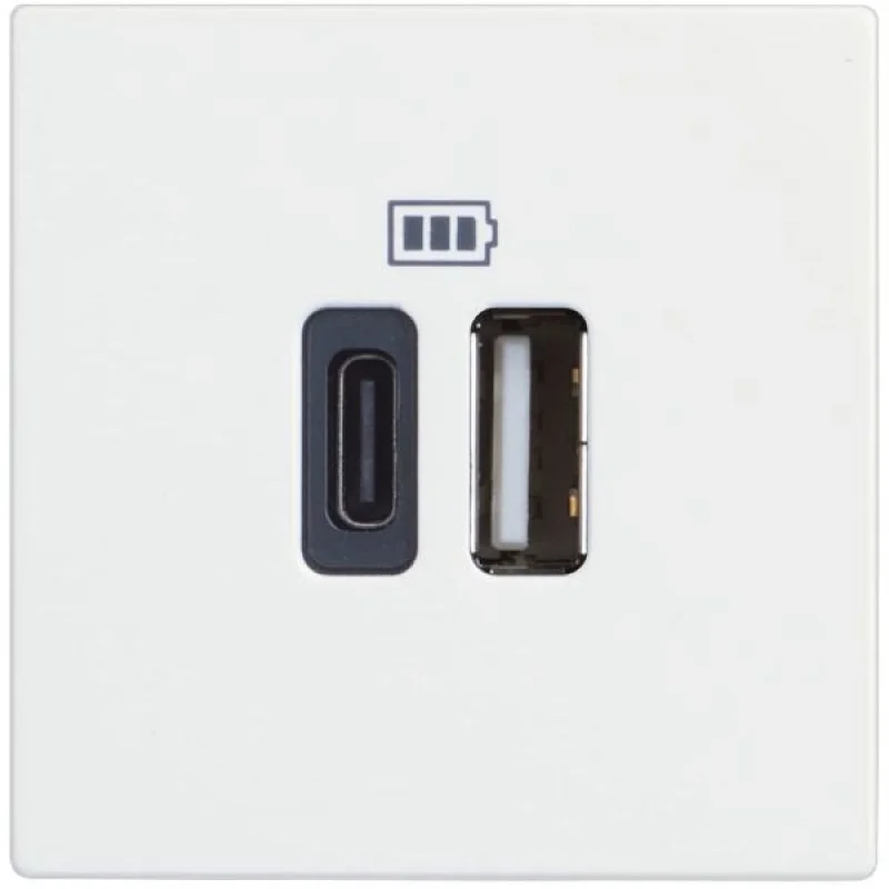 Socket 2XUSB 3000mA 2M White /blister pack/ - bticino Classia RW4287C2