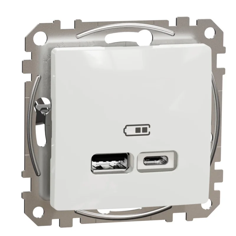 Schneider Electric Outlet 2x USB type A+C 2.4A 12W White - SCHNEIDER ELECTRIC Sedna Design SDD111402