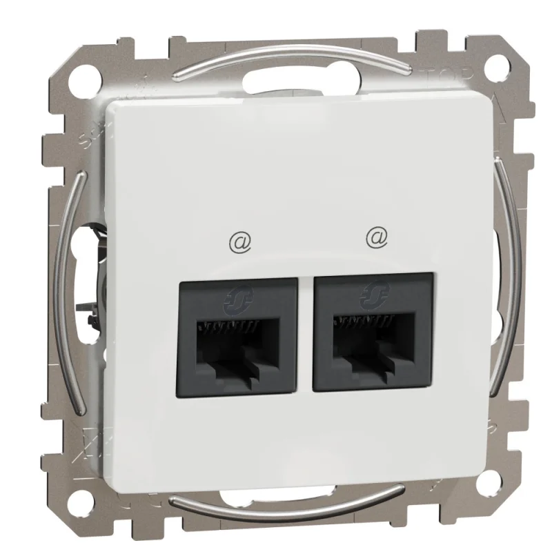 Schneider Electric Розетка 2x RJ45 UTP cat.5e Бял - SCHNEIDER ELECTRIC Sedna Design SDD111452