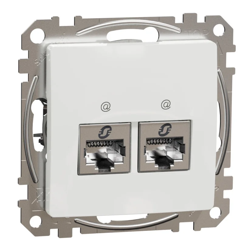 Schneider Electric Розетка 2x RJ45 STP cat.6 Бял - SCHNEIDER ELECTRIC Sedna Design SDD111462S