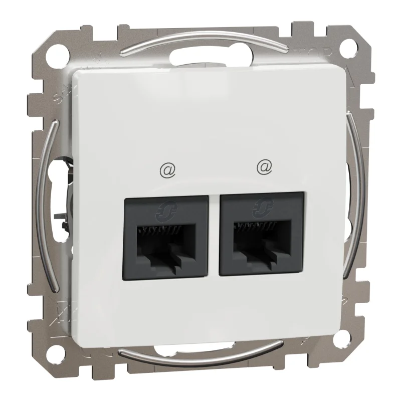 Schneider Electric Outlet 2x RJ45 UTP cat.6 White - SCHNEIDER ELECTRIC Sedna Design SDD111462