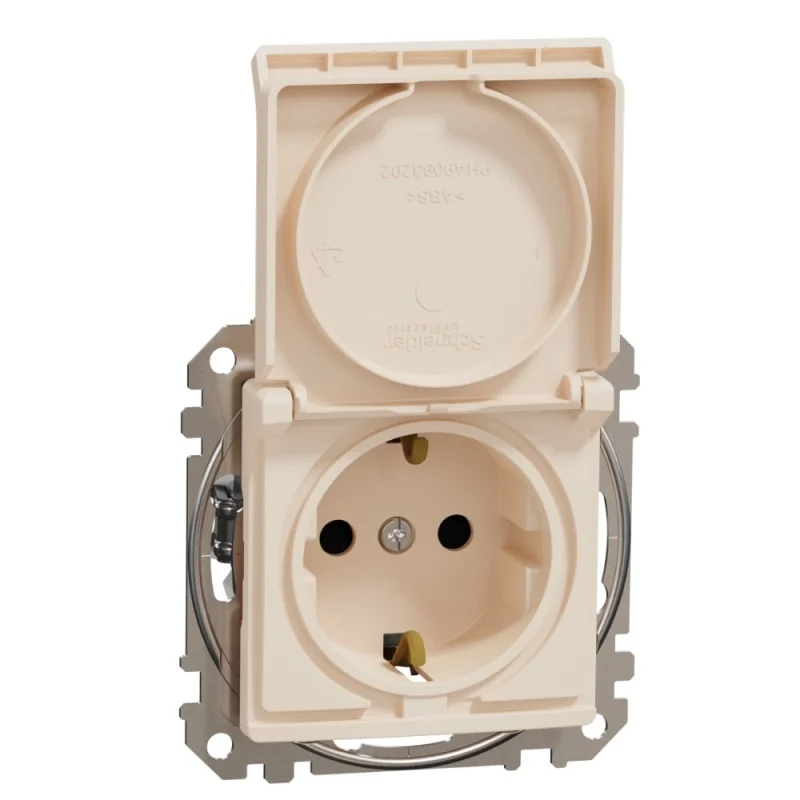 Schneider Electric Контакт Шуко 2P+E 16A авт. клеми детска защита капак Крем - SCHNEIDER ELECTRIC Sedna Design SDD112024