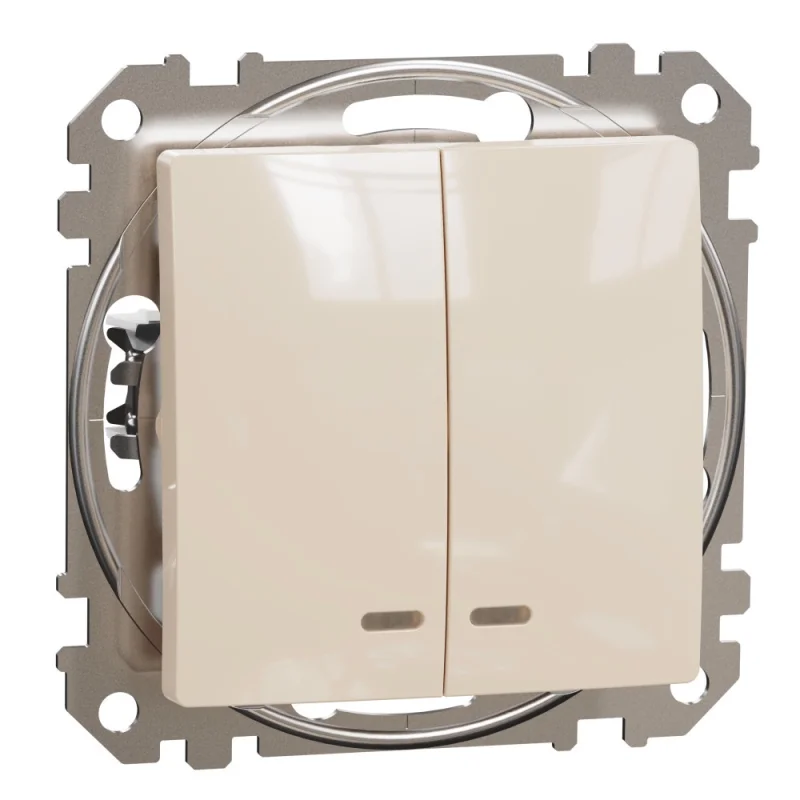 Schneider Electric Сериен ключ с подсветка 10A Крем - SCHNEIDER ELECTRIC Sedna Design SDD112105L