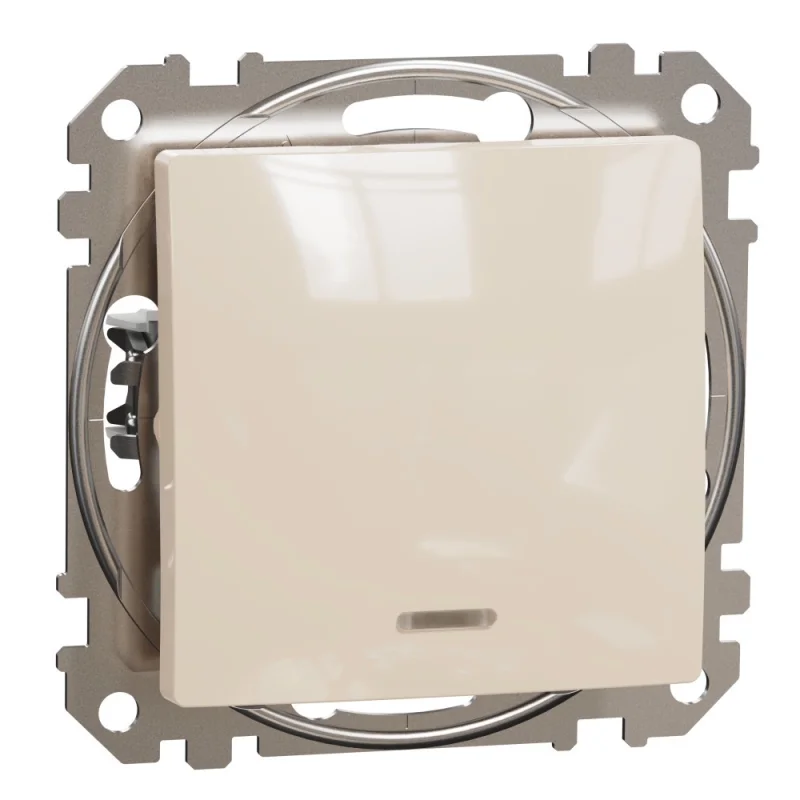 Schneider Electric Бутон с подсветка 10A Крем - SCHNEIDER ELECTRIC Sedna Design SDD112111L