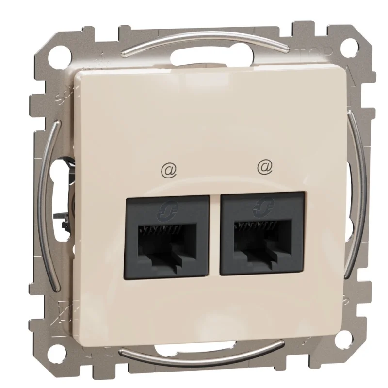 Schneider Electric Outlet 2x RJ45 UTP cat.5e Cream - SCHNEIDER ELECTRIC Sedna Design SDD112452