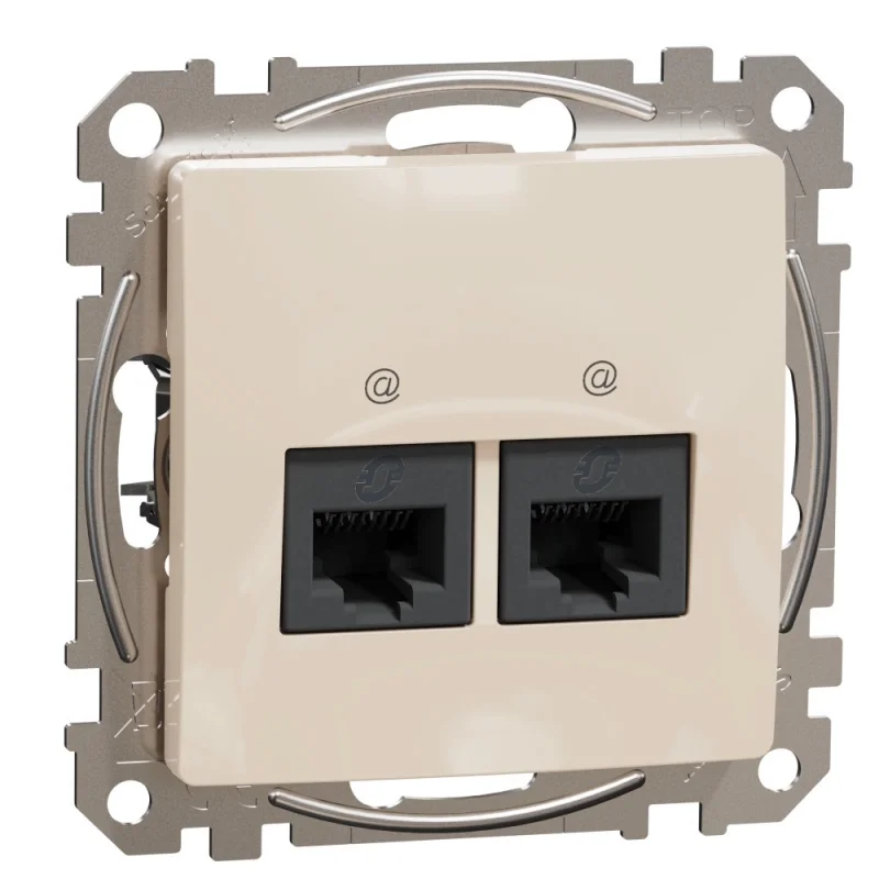 Schneider Electric Outlet 2x RJ45 UTP cat.6 Cream - SCHNEIDER ELECTRIC Sedna Design SDD112462