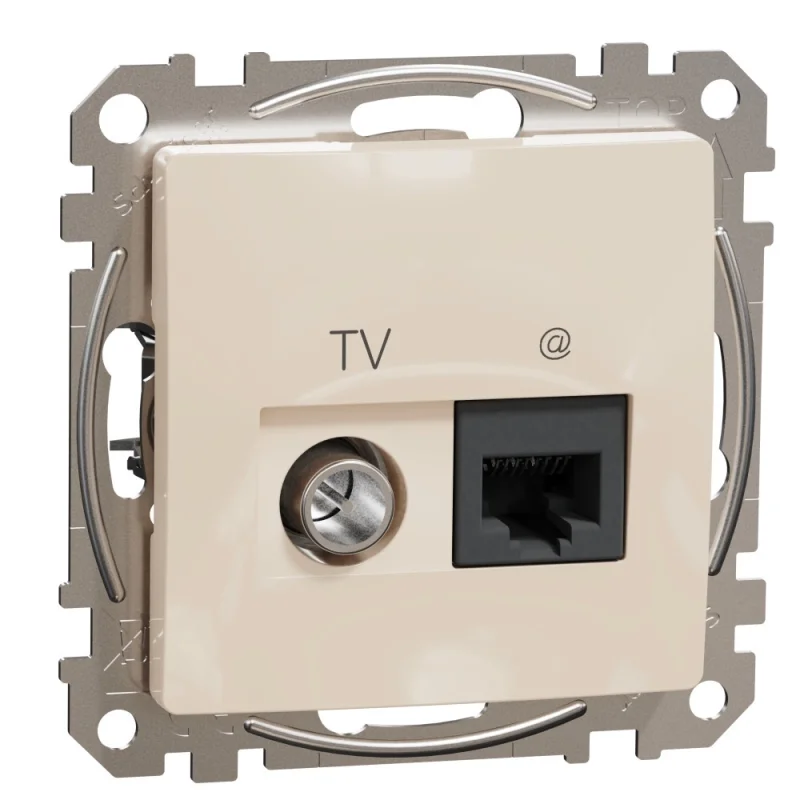 Schneider Electric Розетка TV+RJ45 UTP cat.6 Крем - SCHNEIDER ELECTRIC Sedna Design SDD112469T