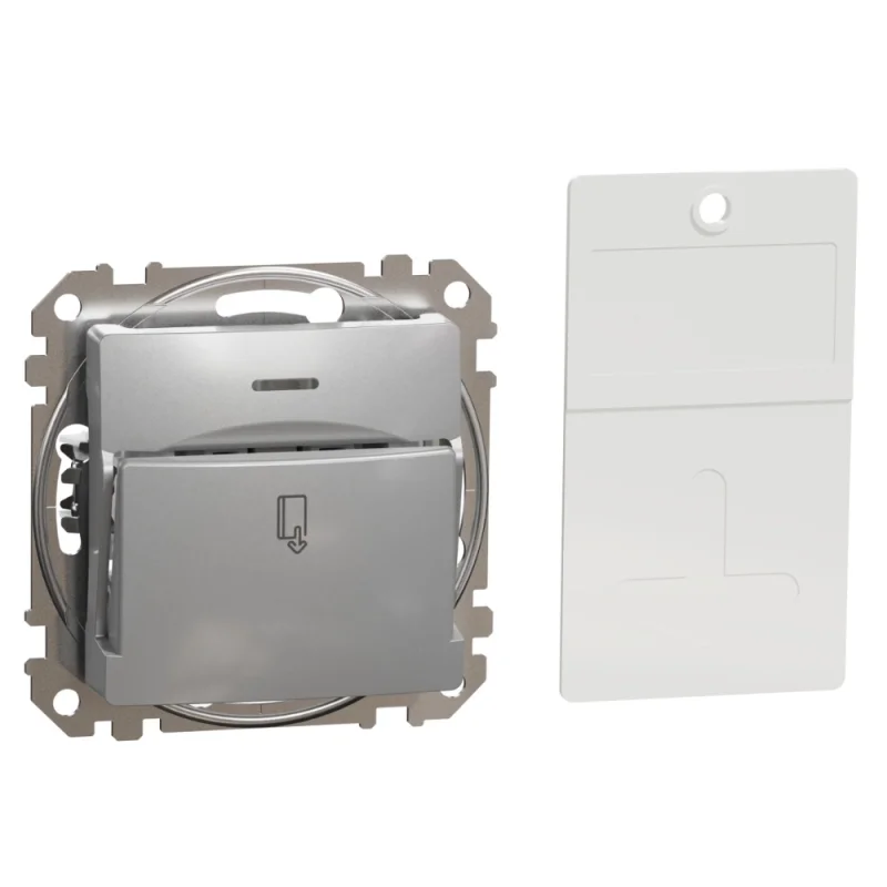 Schneider Electric Switch card 10A with backlight Aluminium - SCHNEIDER ELECTRIC Sedna Design SDD113121