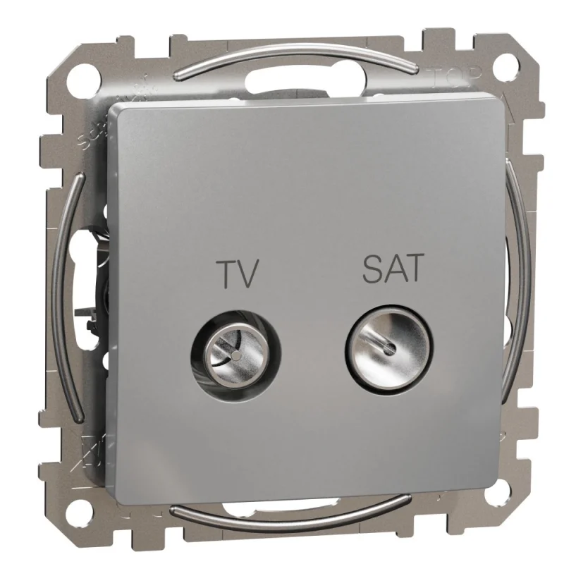 Schneider Electric TV+SAT Outlet end 4dB Aluminium - SCHNEIDER ELECTRIC Sedna Design SDD113471S