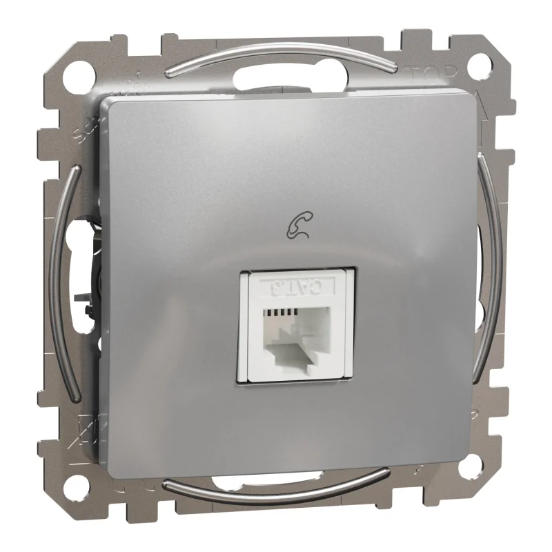 Schneider Electric Outlet RJ11 telephone Aluminium - SCHNEIDER ELECTRIC Sedna Design SDD113491