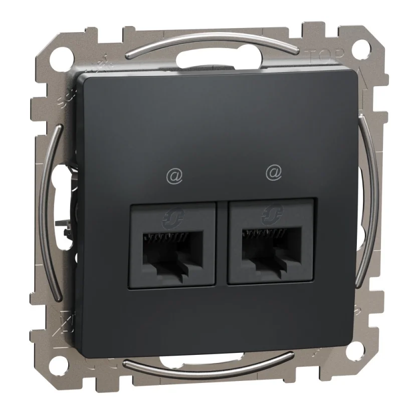 Schneider Electric Outlet 2x RJ45 UTP cat.5e Anthracite - SCHNEIDER ELECTRIC Sedna Design SDD114452