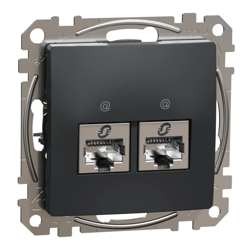 Schneider Electric Outlet 2x RJ45 STP cat.6 Anthracite - SCHNEIDER ELECTRIC Sedna Design SDD114462S
