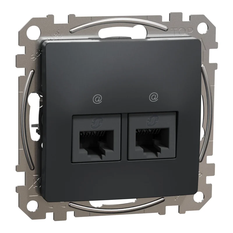 Schneider Electric Outlet 2x RJ45 UTP cat.6 Anthracite - SCHNEIDER ELECTRIC Sedna Design SDD114462