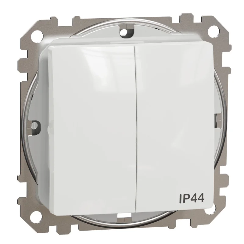 Schneider Electric Double switch 10A IP44 White - SCHNEIDER ELECTRIC Sedna Design SDD211105