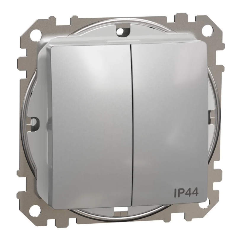 Schneider Electric Сериен ключ 10A IP44 Алуминий - SCHNEIDER ELECTRIC Sedna Design SDD213105