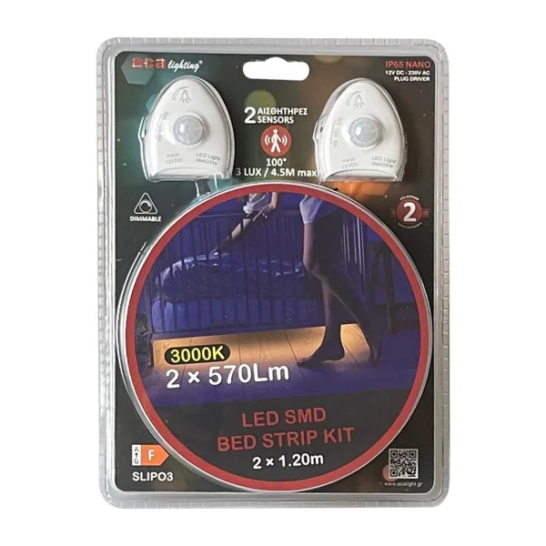 Комплекти LED ленти SLIPO3 – ACA LED лента, 2x5.8W, 3000K, 230V AC/ 12V DC, IP65