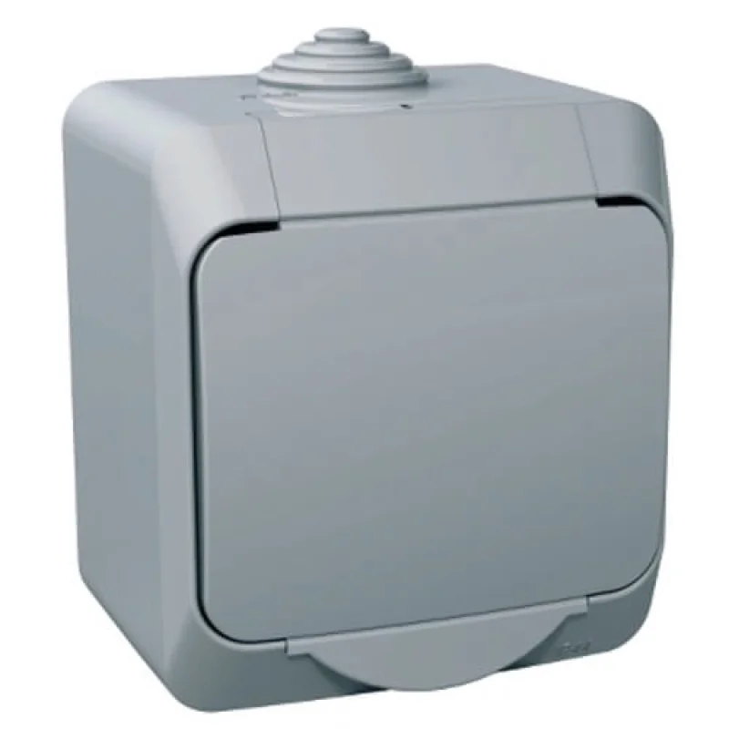 Schneider Electric Контак IP44 Сив - SCHNEIDER ELECTRIC Cedar Plus WDE000641