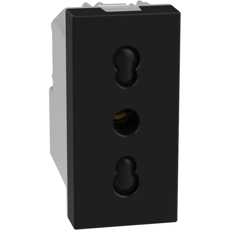 Контакт италиански стандарт 2Р+Е 16А 1M Графит - bticino Light Now YD4180