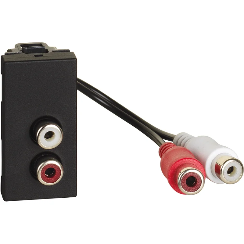 bticino Розетка аудио двоен RCA конектор 1M Графит - bticino Light Now YD4269R