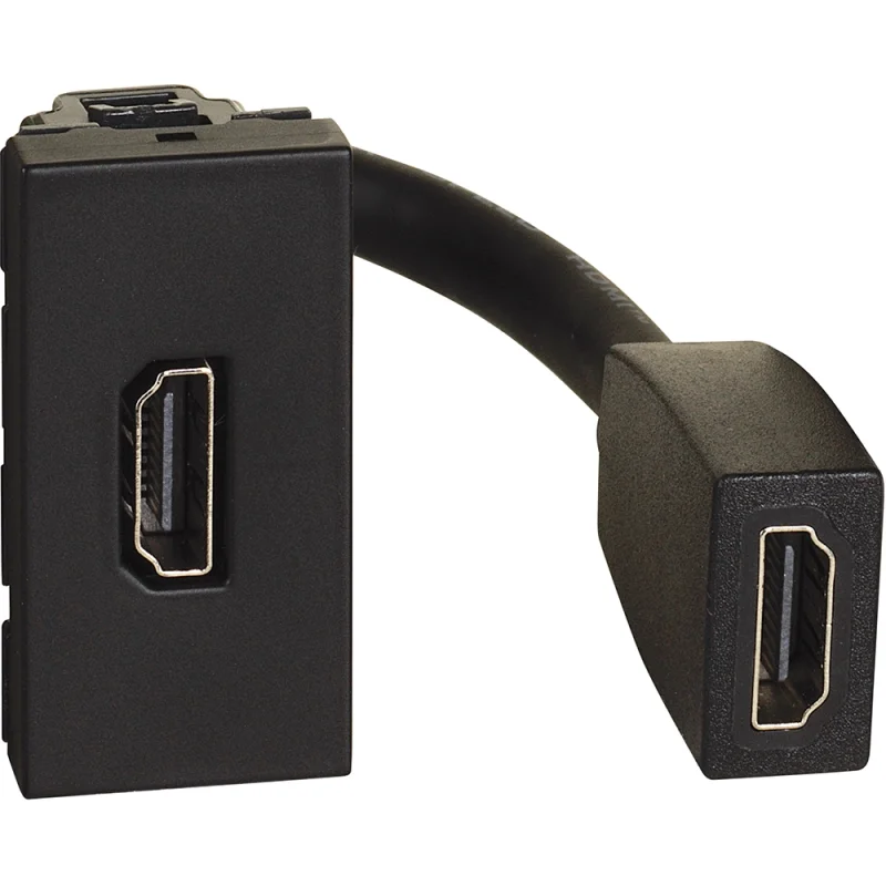 Розетка HDMI 2.0 с кабел 15сm 1M Графит - bticino Light Now YD4284P