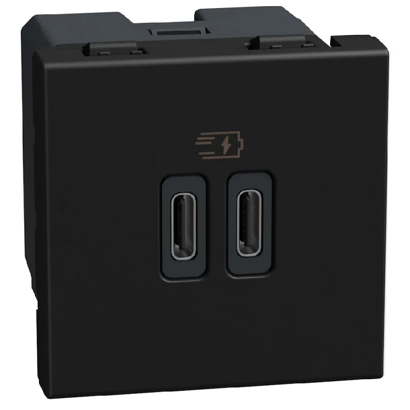 bticino Розетка 2x USB тип C+C 30W 2M Графит - bticino Light Now YD4293CC