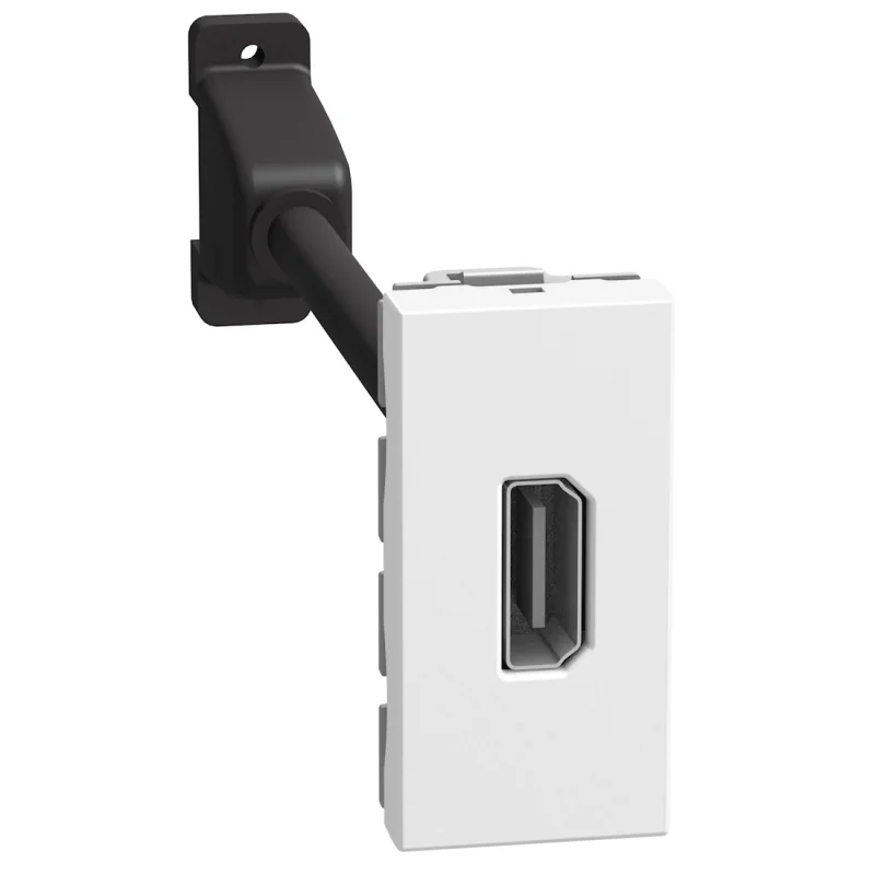 bticino Розетка HDMI 2.0 с кабел 15сm 1M Бял - bticino Light Now YW4284P