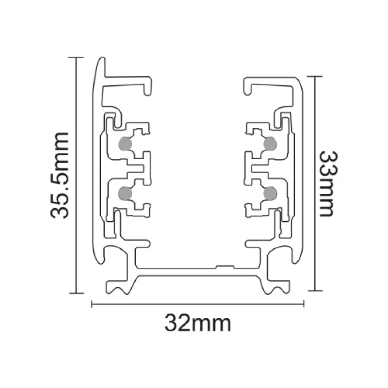 ACA Lighting 4W3MW – трифазна тоководеща шина за открит монтаж в бял, IP20