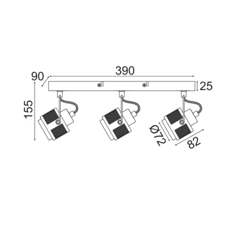 Krypton AR2093W43G – ACA Lighting спот в сив, 3X35W