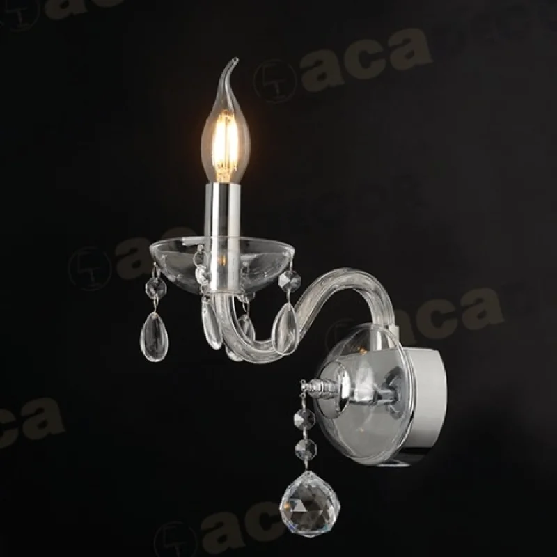 Wall Lights Tulia BLK82041WCC – ACA Lighting wall light in chrome, 1X40W