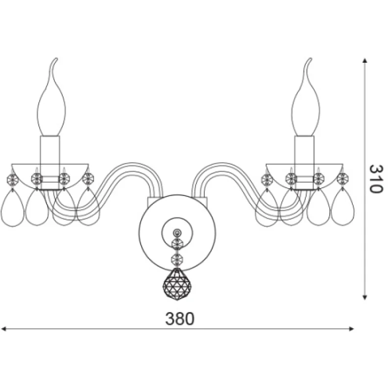 Tulia BLK82042WWC – ACA Lighting wall light in chrome, 2X40W