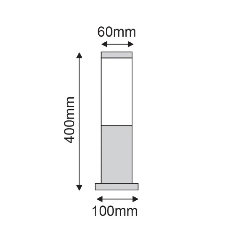 Loop BT1003BH045 – ACA Lighting градински стълб в матиран хром, 1X40W, IP44