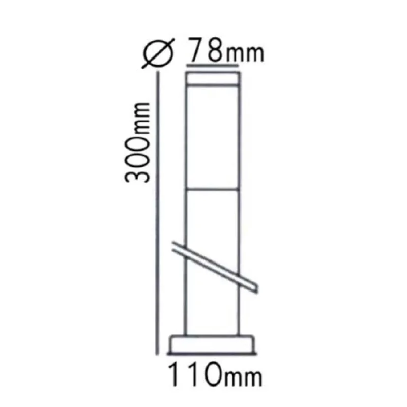 Loop BT1003SO – ACA Lighting градински стълб в матиран хром, 1X40W, IP45