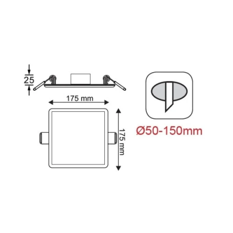 15w LED FLEXI1560SW – ACA Lighting LED панел за вграждане в бял, 1X15W, 6000K, IP44