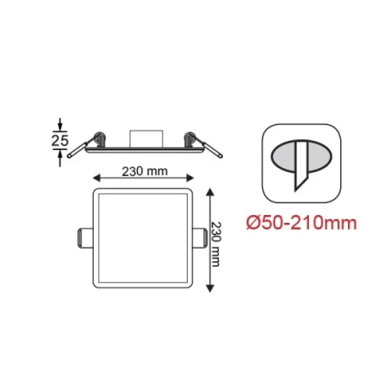 19w LED FLEXI1960SW – ACA Lighting LED панел за вграждане в бял, 1X19W, 6000K, IP44