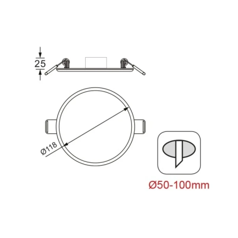 9w LED S FLEXI940RW – ACA Lighting LED панел за вграждане в бял, 1X9W, 4000K, IP44