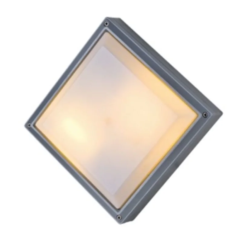 Outdoor Ceiling Lights Cube IP54 HI5502 – ACA Lighting facade ceiling light in grey, 2X40W, IP54