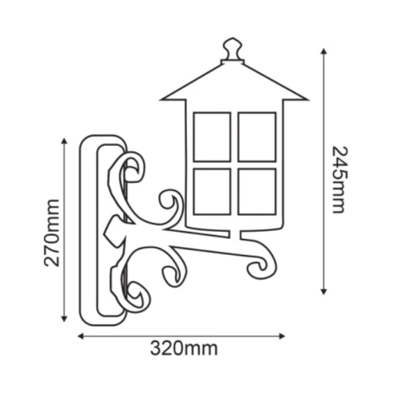 Cres HI6501 – ACA Lighting градински аплик в ръждиво кафяв, 1X60W, IP44